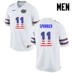 Men's Florida Gators #11 Steve Spurrier NCAA Nike White USA Flag Fashion Authentic Stitched College Football Jersey YIW6362WL